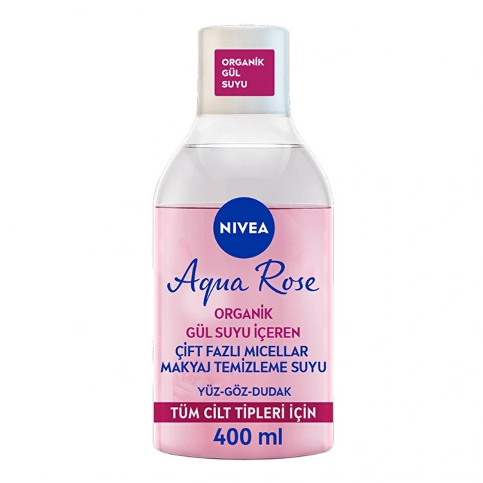 Nivea Aqua Rose Micellar Gül Suyu İçeren Çift Fazlı Makyaj Temizleme Suyu 400 ml