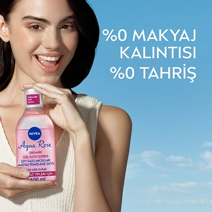 Nivea Aqua Rose Micellar Gül Suyu İçeren Çift Fazlı Makyaj Temizleme Suyu 400 ml