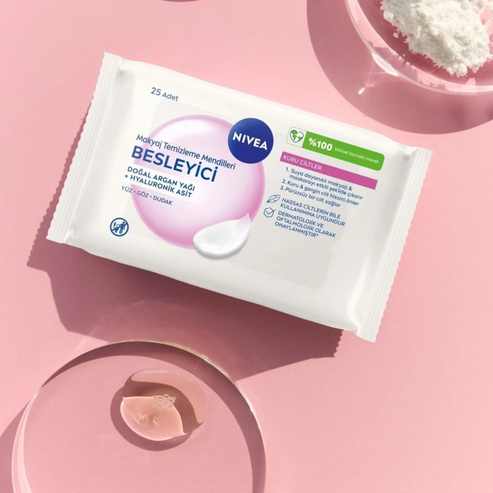 Nivea Besleyici Makyaj Temizleme Mendili 25 Adet (Yüz, Göz ve Kuru Ciltler İçin)
