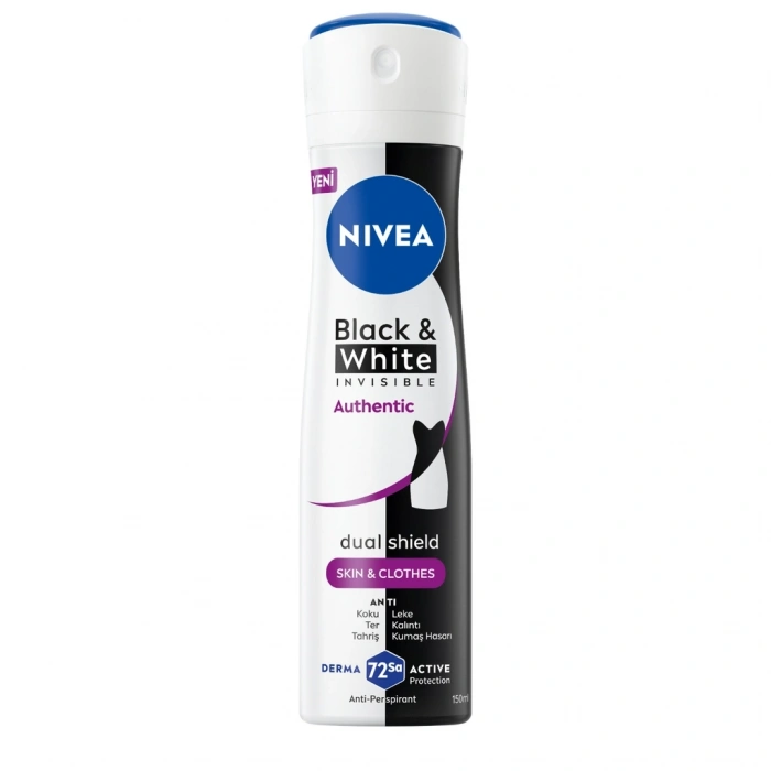 Nivea Black & White Invisible Authentic Kadın Deodorant Sprey 150 ml