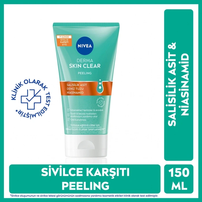 Nivea Derma Skin Clear Sivilce Karşıtı Yüz Temizleyici Peeling 150 ml