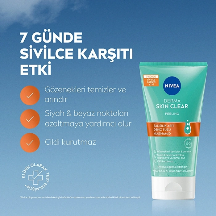 Nivea Derma Skin Clear Sivilce Karşıtı Yüz Temizleyici Peeling 150 ml