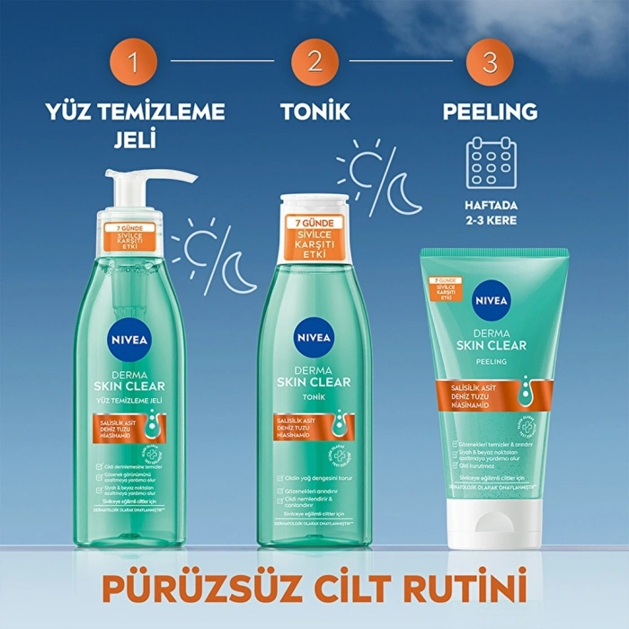 Nivea Derma Skin Clear Sivilce Karşıtı Yüz Temizleyici Peeling 150 ml