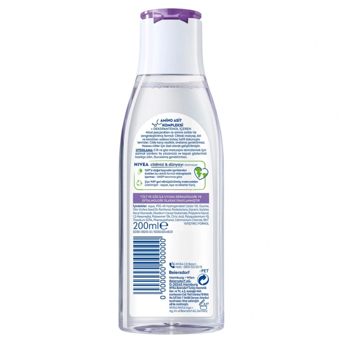 Nivea Face Care Yatıştırıcı Micellar Makyaj Temizleme Suyu Hassas Ciltler 200 ml