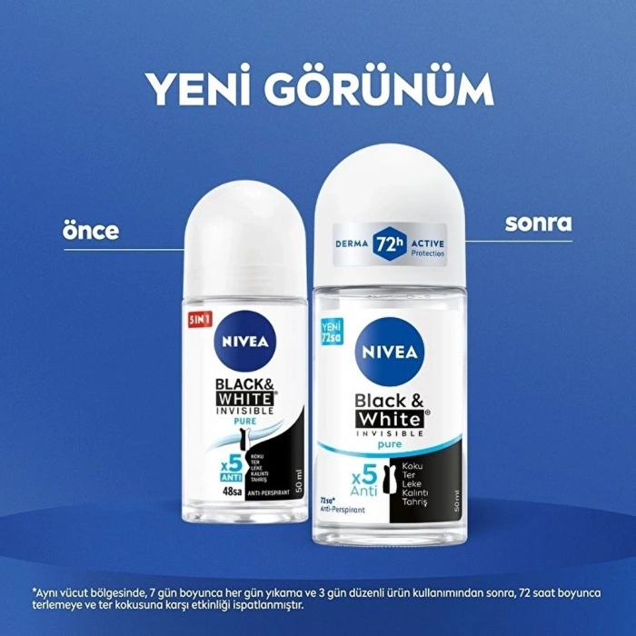 Nivea Kadın Roll-On Deodorant Black & White Invisible Pure 50 ml