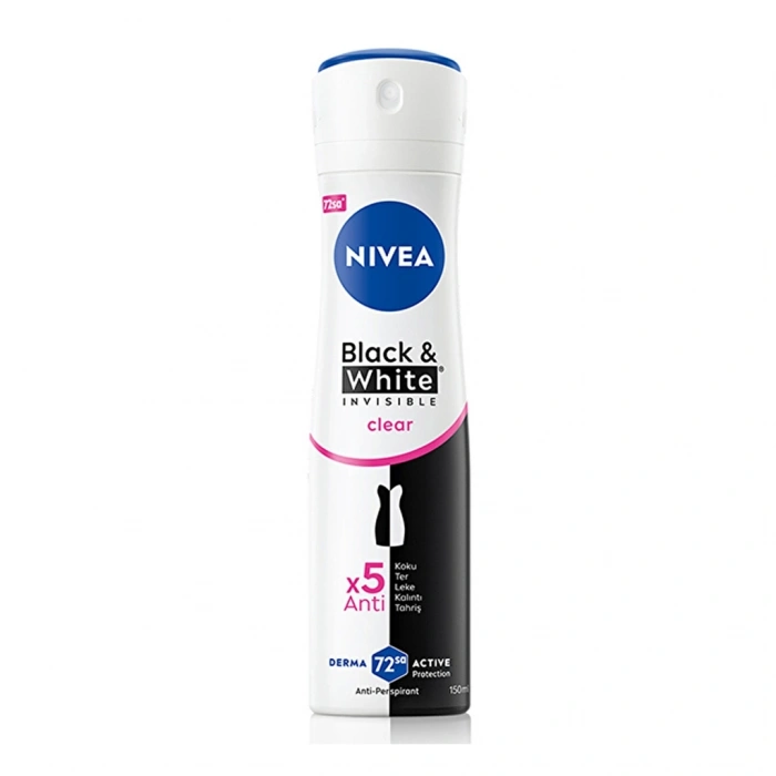 Nivea Kadın Sprey Deodorant Black & White Clear 150 ml 72 Saat Anti-perspirant