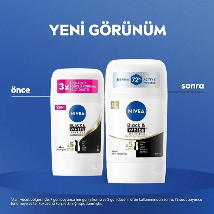 Nivea Kadın Stick Deodorant Black & White Invisible İpeksi Pürüzsüzlük 50 ml