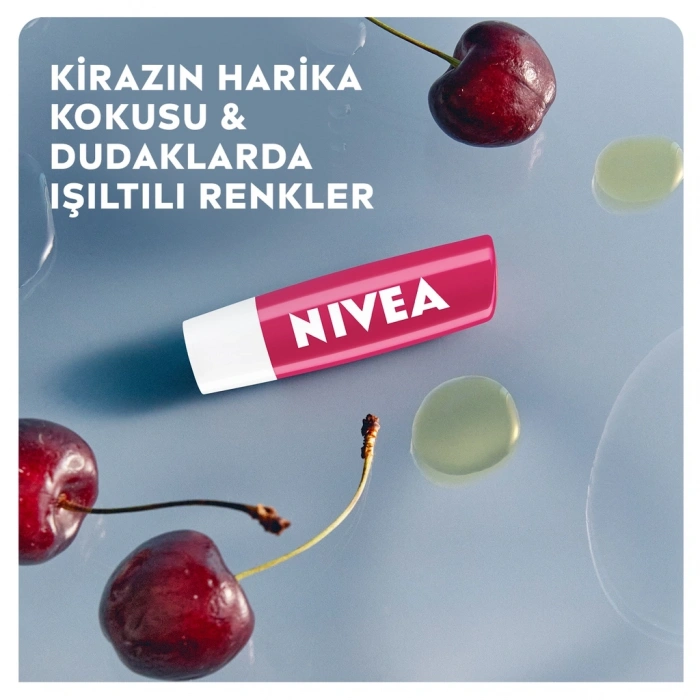 Nivea Kiraz Renkli Nemlendirici Dudak Bakım Kremi ve Parlatıcısı 4.8 gr