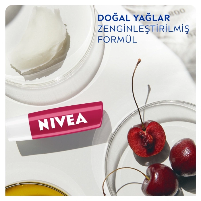 Nivea Kiraz Renkli Nemlendirici Dudak Bakım Kremi ve Parlatıcısı 4.8 gr