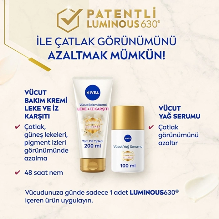 Nivea Luminous Leke ve İz Karşıtı Nemlendirici Vücut Bakım Kremi 200 ml