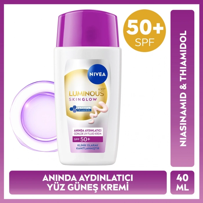 Nivea Luminous630 Skin Glow Aydınlatıcı SPF50 Yüz Güneş Kremi 40 ml