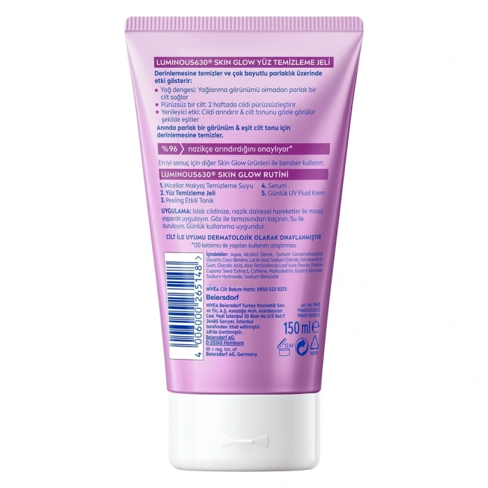 Nivea Luminous630 Skin Glow Aydınlatıcı Yüz Temizleme Jeli 150 ml