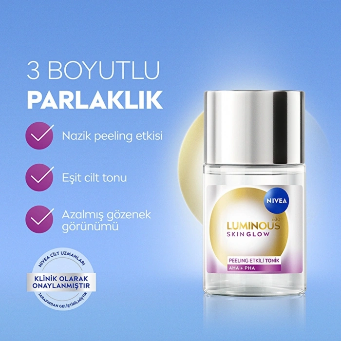 Nivea Luminous630 Skin Glow Peeling Etkili Tonik 100 ml