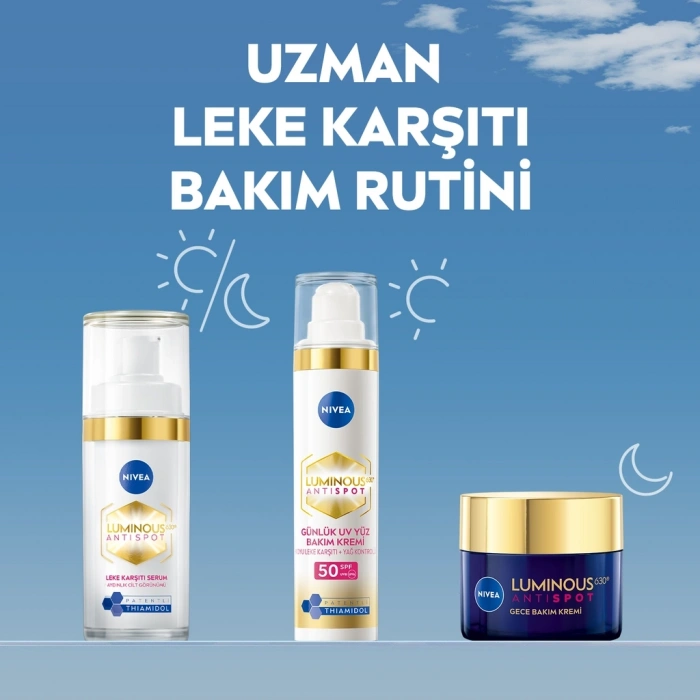 Nivea Luminous630 Thiamidol Etkili Leke Karşıtı Gece Yüz Bakım Kremi 50 ml