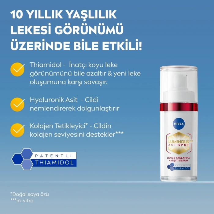 Nivea Luminous630 Thiamidol Etkili Leke ve Yaşlanma Karşıtı Serum 30 ml