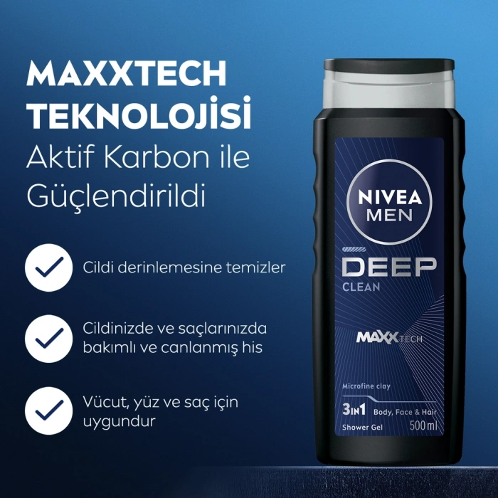 Nivea Men Erkek Deep Dimension Banyo ve Duş Jeli 500 ml