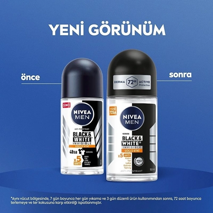 Nivea Men Erkek Roll-On Deodorant Black & White Invisible Güçlü Etki 50 ml