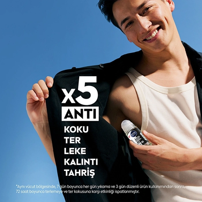 Nivea Men Erkek Roll-On Deodorant Black & White Invisible Güçlü Etki 50 ml