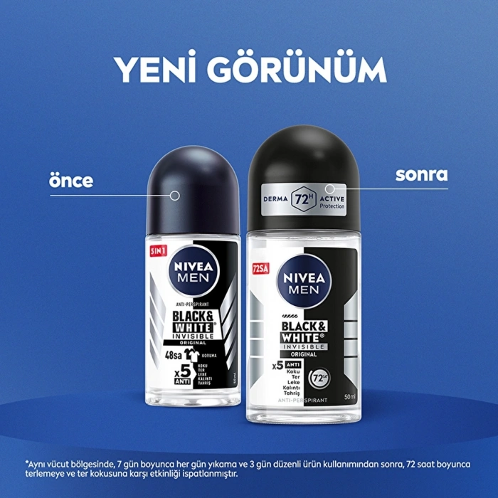 Nivea Men Erkek Roll-on Deodorant Black & White Invisible Original 50 ml