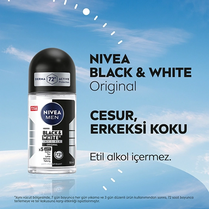 Nivea Men Erkek Roll-on Deodorant Black & White Invisible Original 50 ml