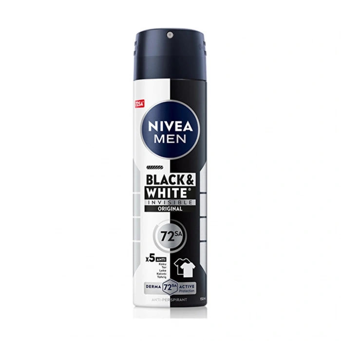 Nivea Men Erkek Sprey Deodorant Black & White Insible Original 150 ml 72 Saat Anti-perspirant