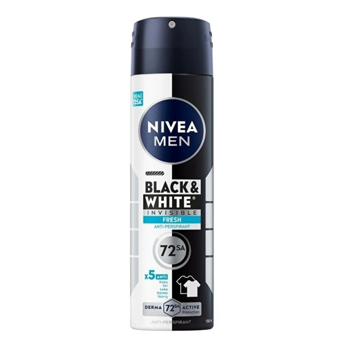 Nivea Men Erkek Sprey Deodorant Black & White Invisible Fresh 150 ml