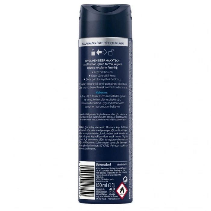 Nivea Men Erkek Sprey Deodorant Deep Dimension Beat 150 ml