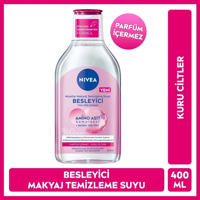 Nivea Micellar Besleyici Yüz Göz ve Dudak için Makyaj Temizleme Suyu 400 ml