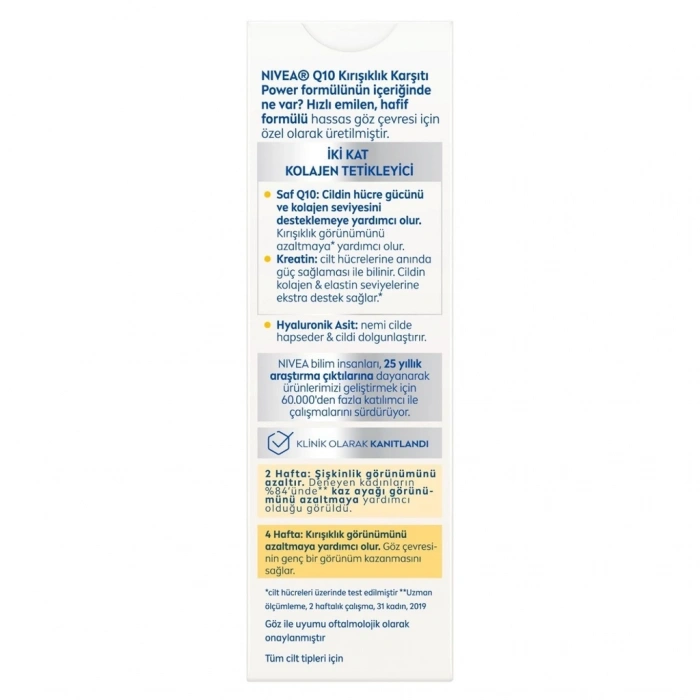 Nivea Q10 Power Kırışıklık Karşıtı ve Sıkılaştırıcı Göz Bakım Kremi 15 ml