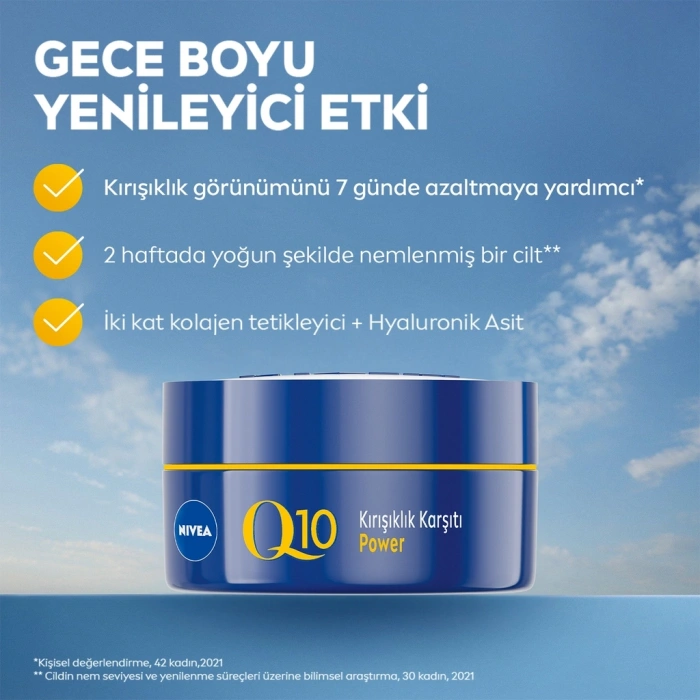 Nivea Q10 Power Kırışıklık Karşıtı ve Yenileyici Gece Yüz Kremi 50 ml