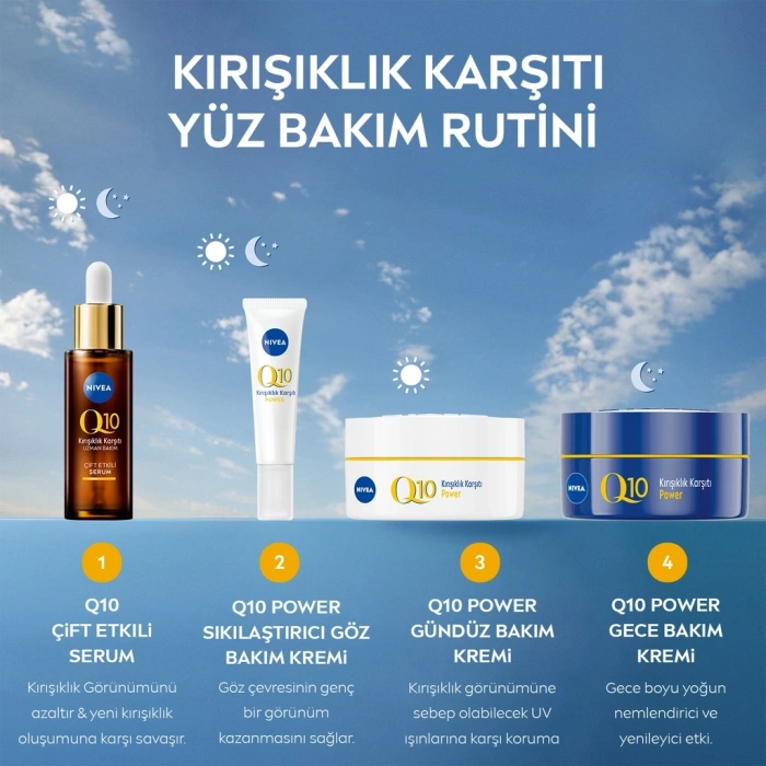 Nivea Q10 Power Kırışıklık Karşıtı ve Yenileyici Gece Yüz Kremi 50 ml