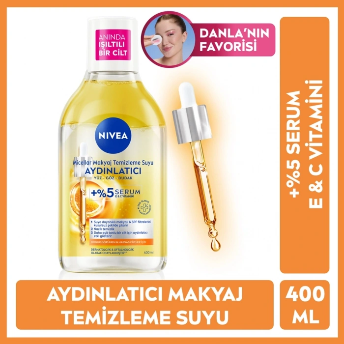 Nivea Serum İçerikli Aydınlatıcı Micellar Makyaj Temizleme Suyu 400 ml