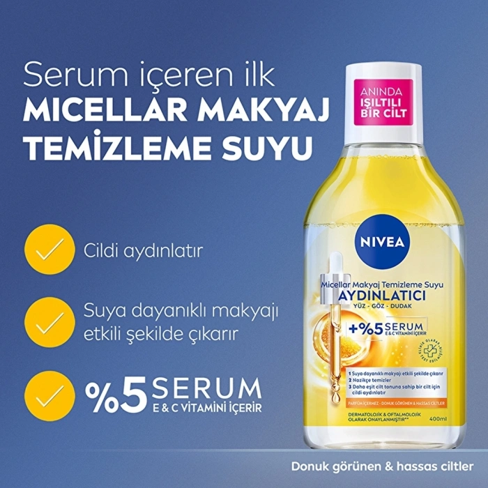 Nivea Serum İçerikli Aydınlatıcı Micellar Makyaj Temizleme Suyu 400 ml