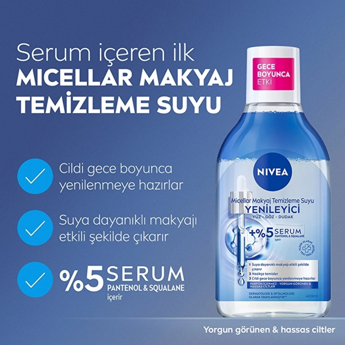 Nivea Serum İçerikli Yenileyici Micellar Makyaj Temizleme Suyu 400 ml