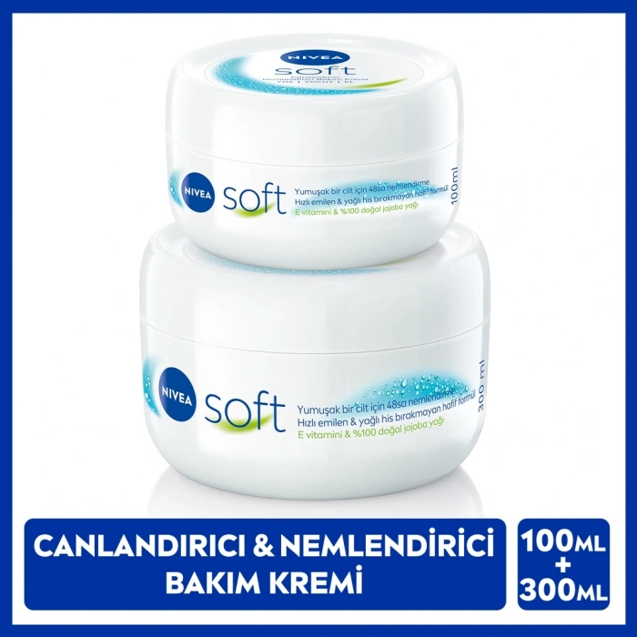 Nivea Soft Nemlendirici Bakım Kremi 300 ml + 50 ml Hediye