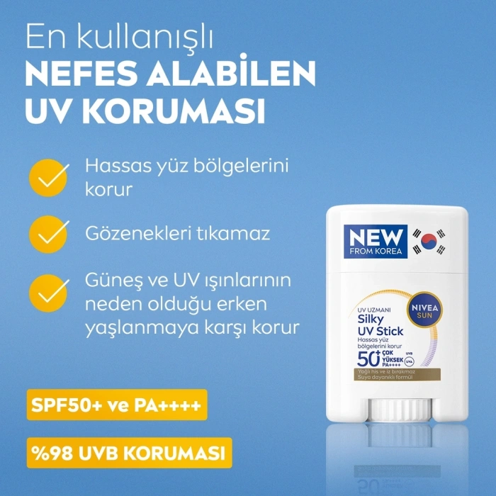 Nivea Sun 50+SPF Yüksek Güneş Korumalı Stick Yüz Güneş Kremi 15 gr