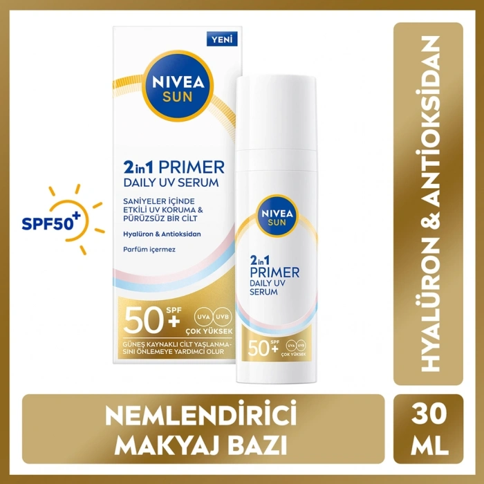 Nivea Sun SPF50 2si 1 Arada UV Koruma & Pürüzsüzlük Primer Serum 30 ml