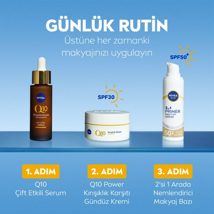 Nivea Sun SPF50 2si 1 Arada UV Koruma & Pürüzsüzlük Primer Serum 30 ml