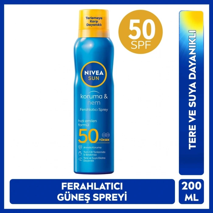 Nivea Sun SPF50 Güneş Koruyucu ve Ferahlatıcı Vücut Spreyi 200 ml