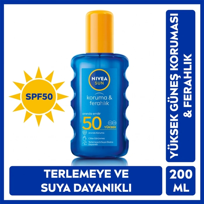Nivea Sun SPF50 Güneş Koruyucu ve Ferahlık Vücut Spreyi 200 ml