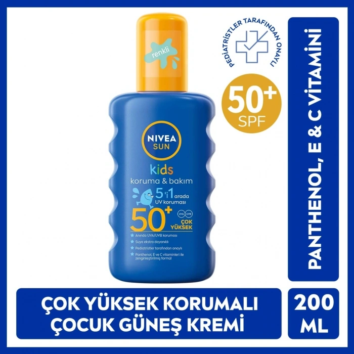 Nivea Sun SPF50+ Koruma ve Bakım Çocuklar İçin Yüksek Güneş Koruyucu Sprey 200 ml