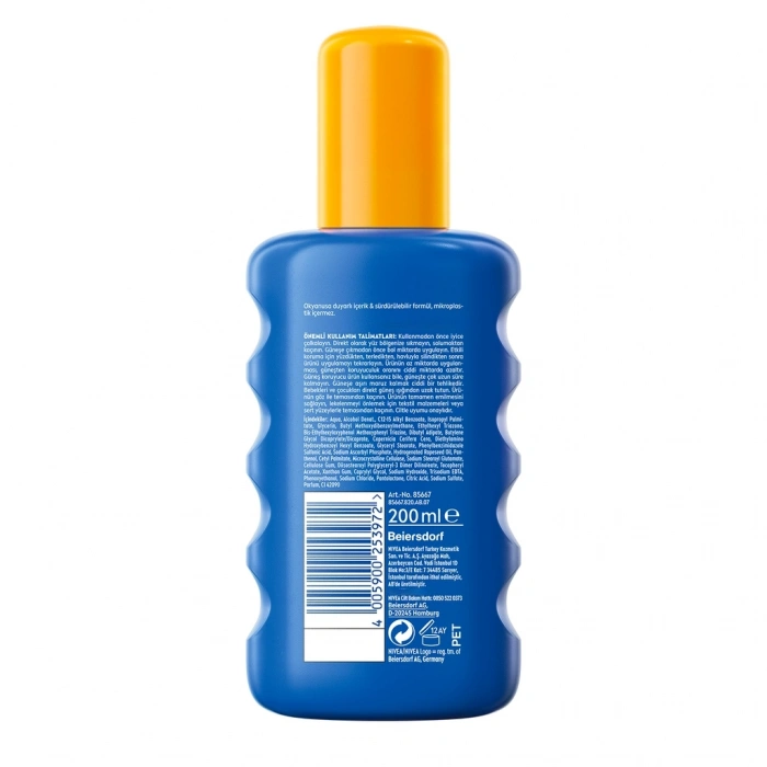 Nivea Sun SPF50+ Koruma ve Bakım Çocuklar İçin Yüksek Güneş Koruyucu Sprey 200 ml