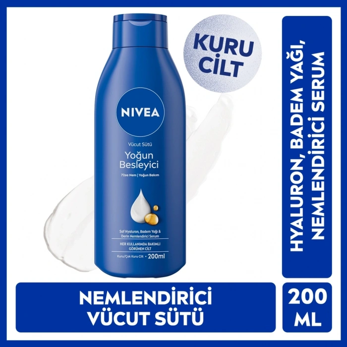 Nivea Yoğun Besleyici ve 72 Saat Nemlendirici Vücut Bakım Sütü 200 ml