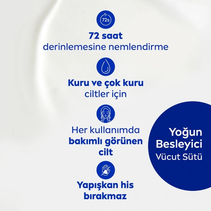 Nivea Yoğun Besleyici ve 72 Saat Nemlendirici Vücut Bakım Sütü 200 ml