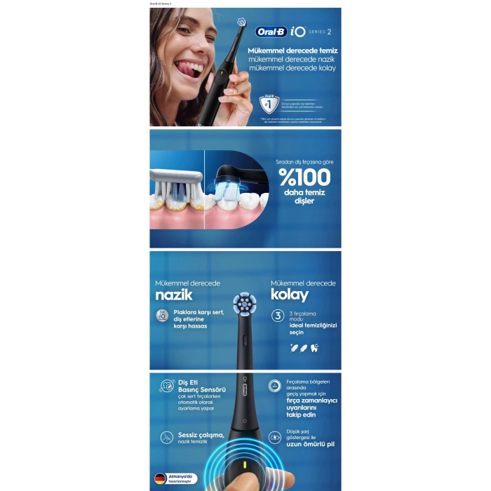 Oral-B iO 2 Şarjlı Diş Fırçası Gece Siyahı