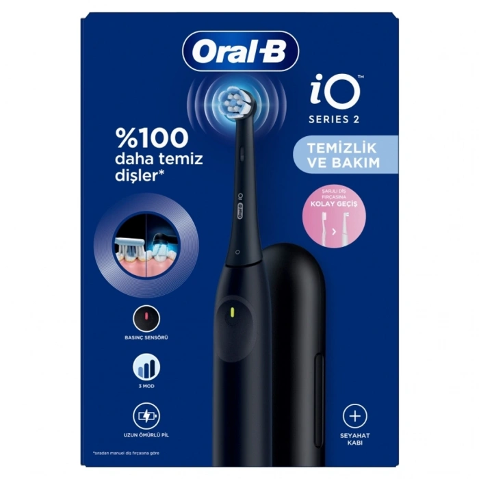 Oral-B iO Series 2 Siyah Diş Fırçası + Seyahat Kabı