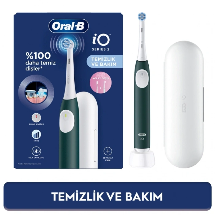 Oral-B iO Series 2 Yeşil Diş Fırçası + Seyahat Kabı