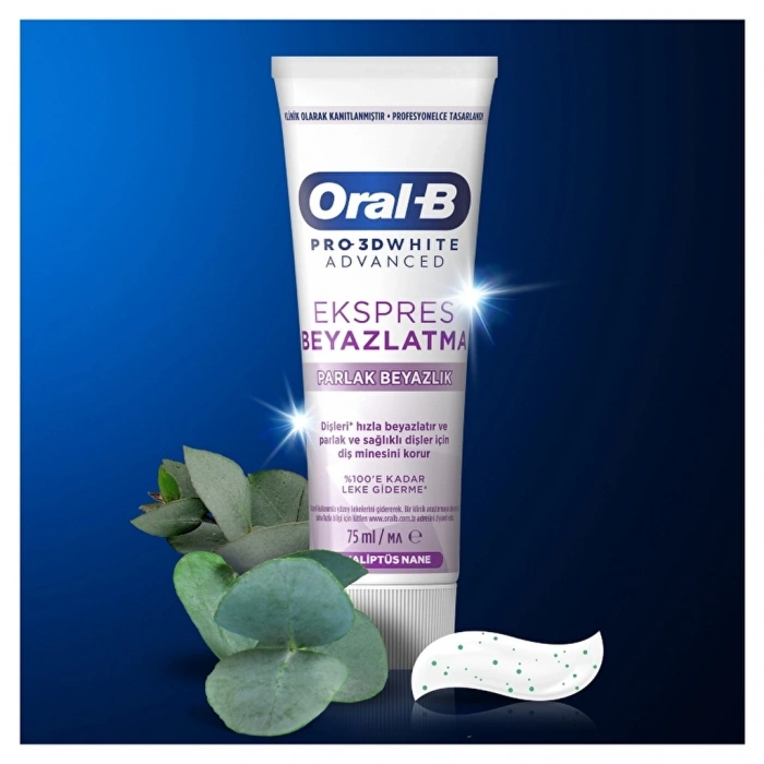 Oral-B Pro 3D White Advanced Ekspres Beyazlık Parlak Beyazlık Diş Macunu 75 ml