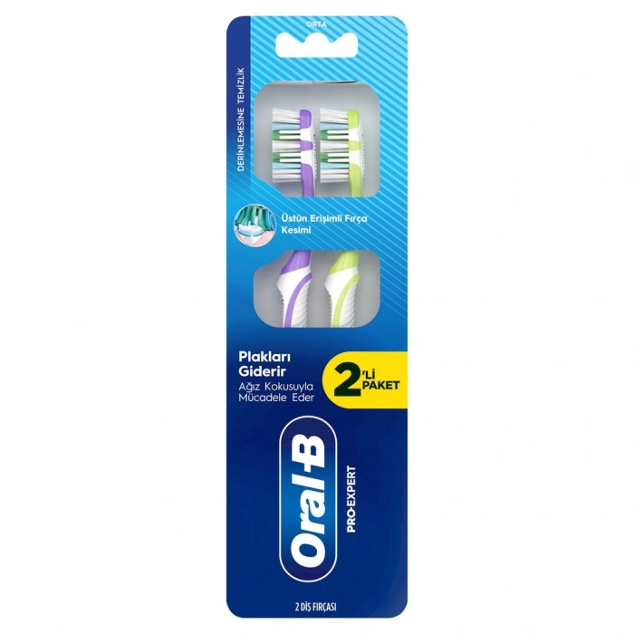 Oral-B Pro-Expert Derinlemesine Temizlik Diş Fırçası 1+1 (Orta)