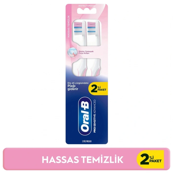 Oral-B Pro-Sensitive Advanced Hassas Temizlik Diş Fırçası Ekstra 1+1 (Yumuşak)